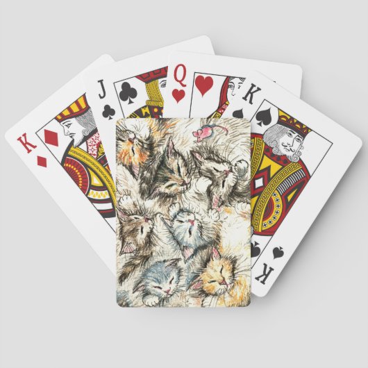 Jeu De Cartes Chats, chatons et souris rose (dos)