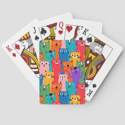 Jeu De Cartes Chats colorés motif (dos)