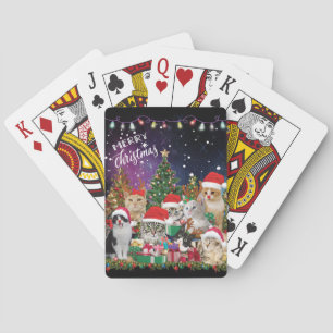 Jeu De Cartes Chats Joyeux Noël Lumière Jouer Cartes