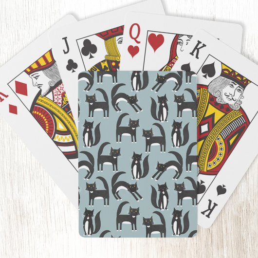 Jeu De Cartes Chats Tuxedo noirs et blancs