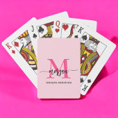 Jeu De Cartes Chaud rose moderne Script Girl Monogramme Nom