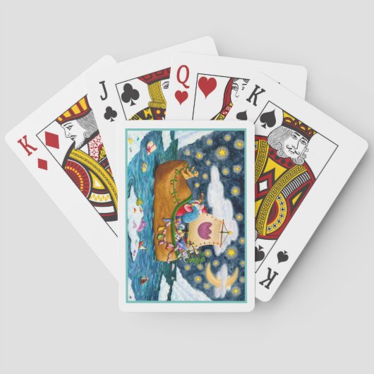 JEU DE CARTES CHAUSSURES NÉERLANDAISES PÈRE NOËL SHIP, ICEBERGS, (dos)