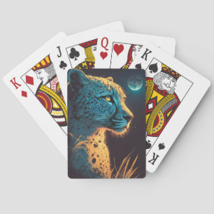Jeu De Cartes Cheetah Animal Portrait Peinture Faune En Plein Ai