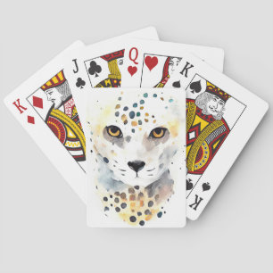 Jeu De Cartes Cheetah Wild Animal Nature Aquarelle Art Peinture