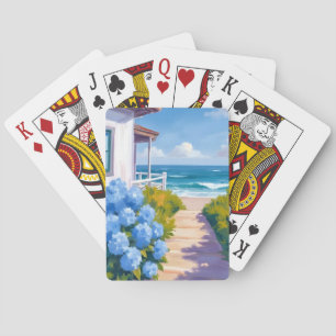 Jeu De Cartes Chemin de la plage de Cape Cod Peinture côtière