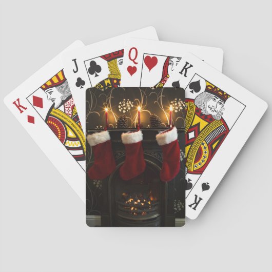 Jeu De Cartes Cheminée avec les bas de Noël (dos)