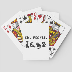 Jeu De Cartes Chemise chat noir drôle pour femmes ew gens amateu