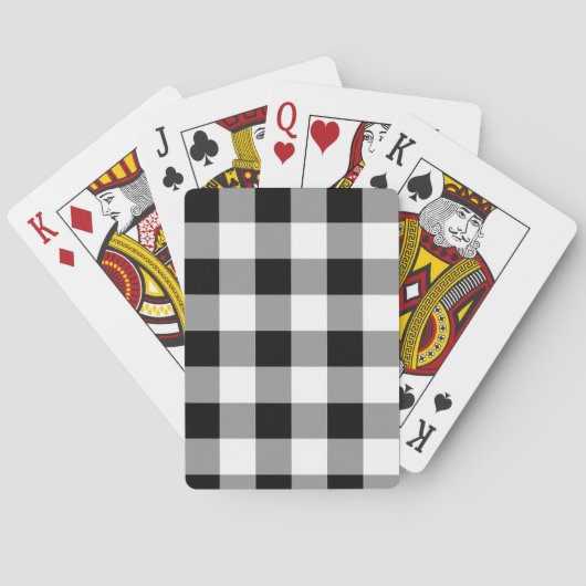 Jeu De Cartes Chèque de bison noir et blanc (dos)