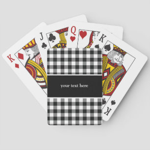 Jeu De Cartes Chèques Rustiques Noir Blanc Buffalo Plaid