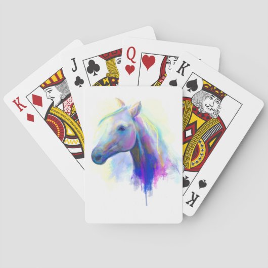 Jeu De Cartes Cheval Abstrait multicolore. (dos)