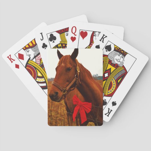 Jeu De Cartes Cheval avec Bow rouge (dos)