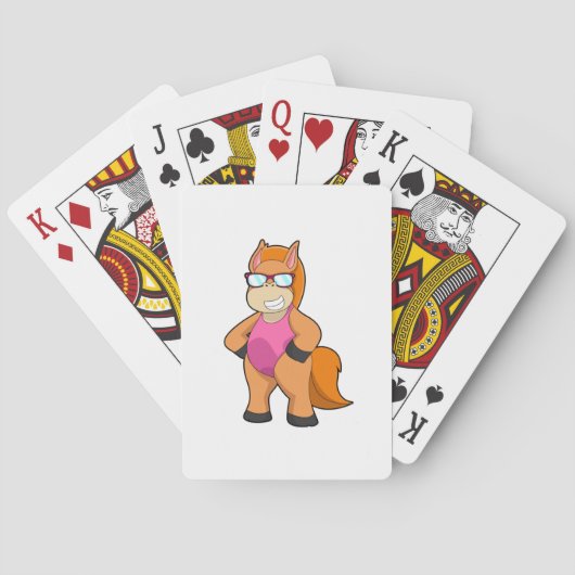 Jeu De Cartes Cheval avec des lunettes de soleil (dos)
