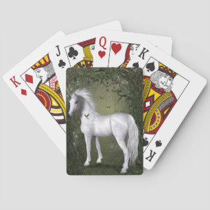 Jeu De Cartes Cheval blanc dans les bois avec des colibris