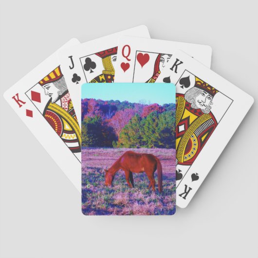 Jeu De Cartes Cheval Brown en Grass violet (dos)