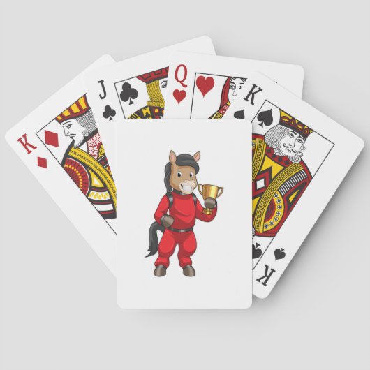 Jeu De Cartes Cheval champion avec trophée (dos)