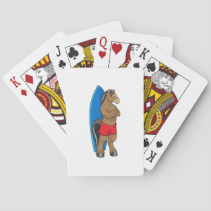 Jeu De Cartes Cheval comme Surfer avec Surfboard