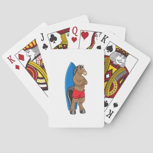 Jeu De Cartes Cheval comme Surfer avec Surfboard (dos)