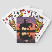 Jeu De Cartes Cheval Cowboy dans un Texas Sunset Personnaliser l (dos)