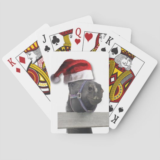 Jeu De Cartes Cheval de Noël Santa Hat (dos)