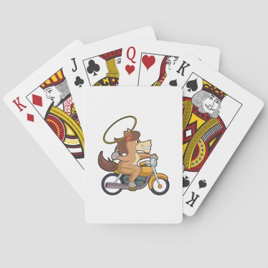 Jeu De Cartes Cheval en Cowboy avec Lasso & Motorcycle (dos)