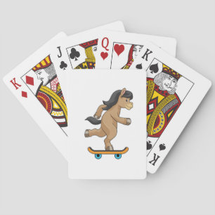 Jeu De Cartes Cheval en Patinage avec Skateboard