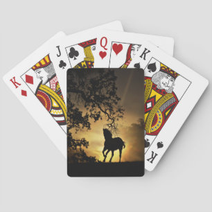 Jeu De Cartes Cheval et coucher du soleil