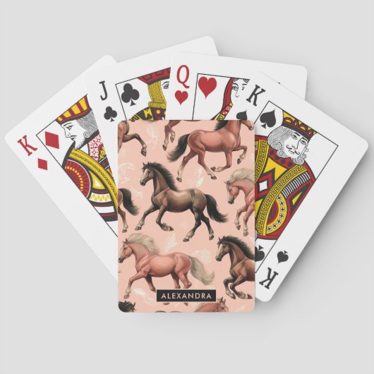 Jeu De Cartes Cheval mignon rose sans joint (dos)