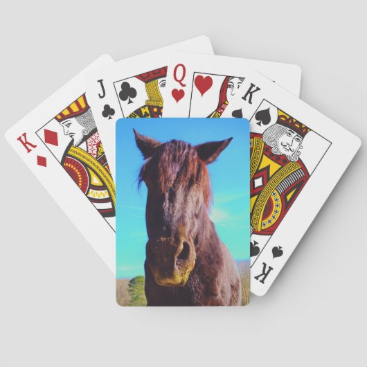Jeu De Cartes Cheval pourpre avec Bouche verte (dos)