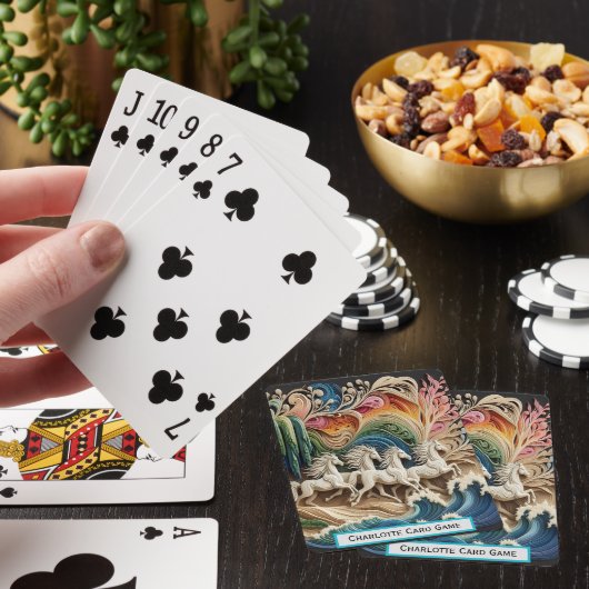 Jeu De Cartes Chevaux À Travers Les Vagues Monogram Go Fish Game (In Situ)