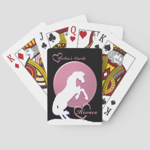 Jeu De Cartes Chevaux de Coeur Blanc V (Rose)