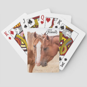 Jeu De Cartes Chevaux qui se câlinent dans un pâturage 