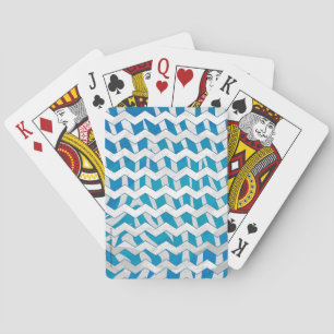 Jeu De Cartes Chevron bleu et blanc Zebra