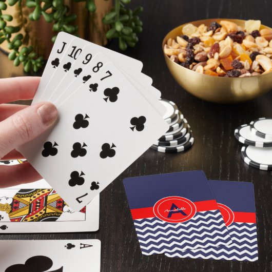 Jeu De Cartes Chevron bleu foncé (In Situ)