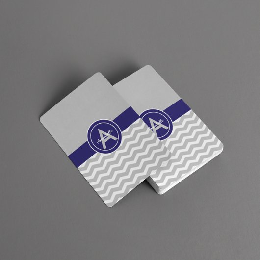 Jeu De Cartes Chevron bleu gris