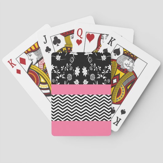 Jeu De Cartes chevron rose (dos)