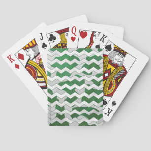 Jeu De Cartes Chevron Vache vert et blanc Impression