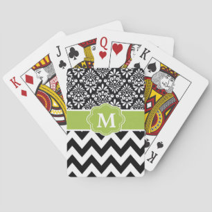 Jeu De Cartes Chevron vert noir personnalisé
