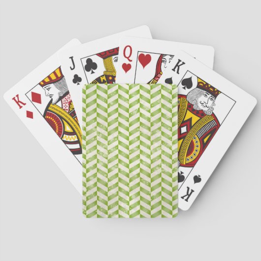 Jeu De Cartes Chevrons abstraits dans la verdure (dos)