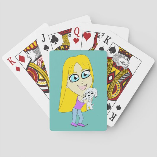 Jeu De Cartes Chibi avec un chiot (dos)