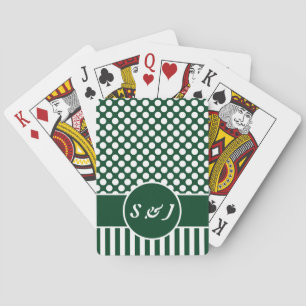 Jeu De Cartes Chic Monogramme Green Polka Dot