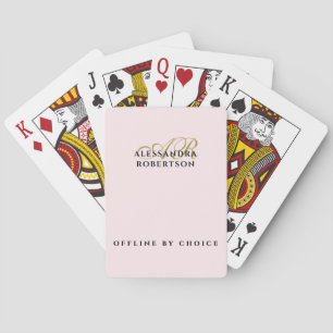 Jeu De Cartes Chic Monogramme Inspirant Pastel Rose Or