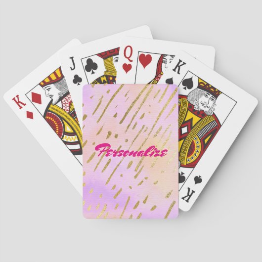 Jeu De Cartes Chic rose et or glam (dos)