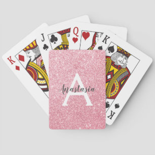 Jeu De Cartes Chic & Tendance Rose Or Paillettes Pailletées Mono