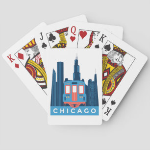 Jeu De Cartes Chicago Skyline Voyage Rétro 