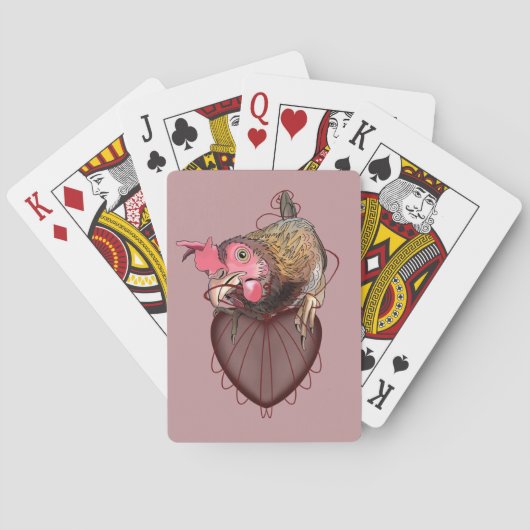 Jeu De Cartes Chicken Pulling Coeurs (dos)