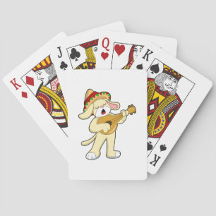 Jeu De Cartes Chien à la musique avec guitare