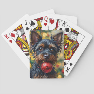 Jeu De Cartes Chien Affenpinscher avec ornement de Noël