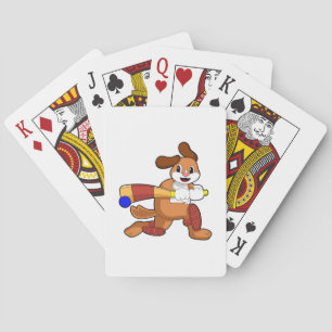Jeu De Cartes Chien au cricket avec batte de cricket