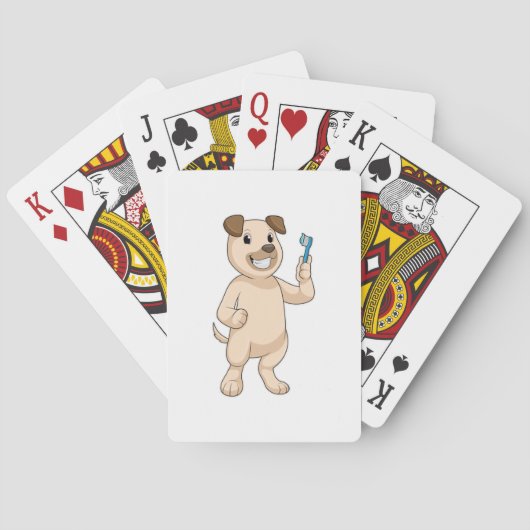 Jeu De Cartes Chien avec brosse à dents (dos)