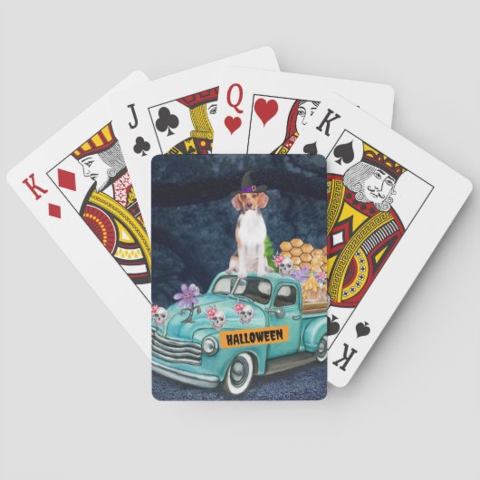 Jeu De Cartes Chien beagle Halloween Camion Effrayant Nuit (dos)